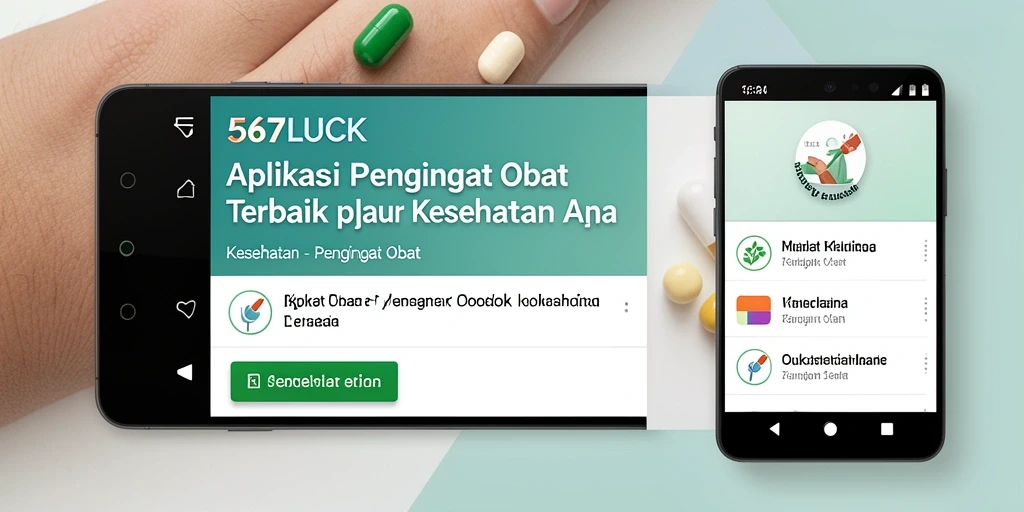 Antarmuka pengguna 567LUCK untuk pengingat obat yang efisien.