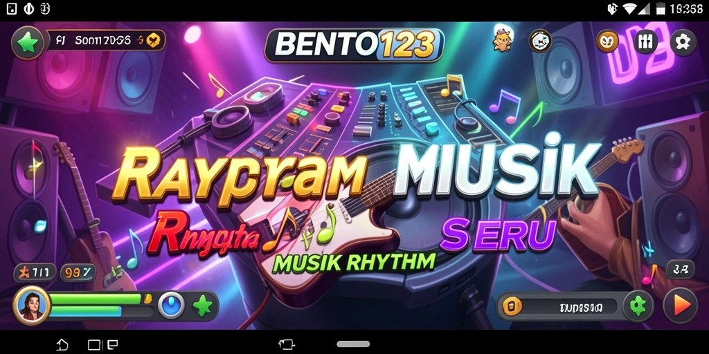 Tampilan antarmuka menarik BENTO123 dengan elemen Musik Rhythm.