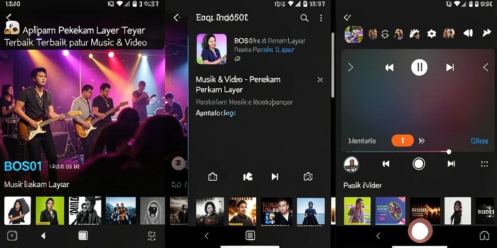 Antarmuka BOS01 menampilkan fitur perekam layar yang lengkap.