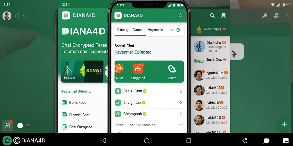 Antarmuka pengguna DIANA4D yang sederhana dan aman untuk chatting.