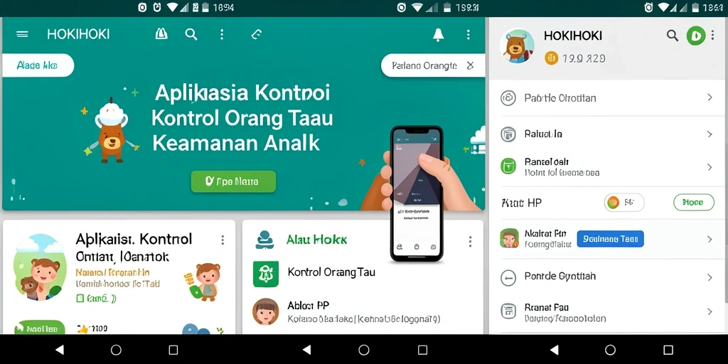 Tampilan antarmuka HOKIHOKI yang user-friendly untuk kontrol orang tua.