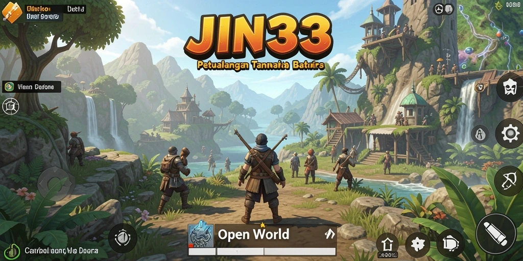 Antarmuka <strong>JIN33</strong> yang intuitif dan mudah digunakan dalam petualangan Open World.