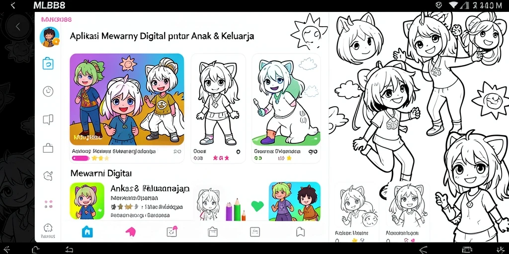 Tampilan antarmuka MLBB8 yang menarik untuk mewarnai digital.
