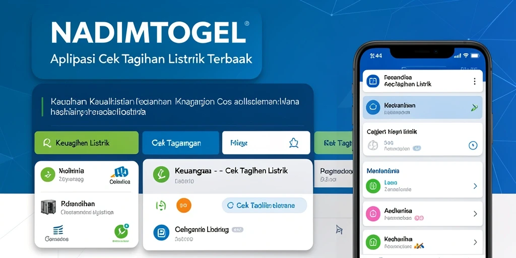Screenshot antarmuka NADIMTOGEL yang menunjukkan fitur Cek Tagihan Listrik.
