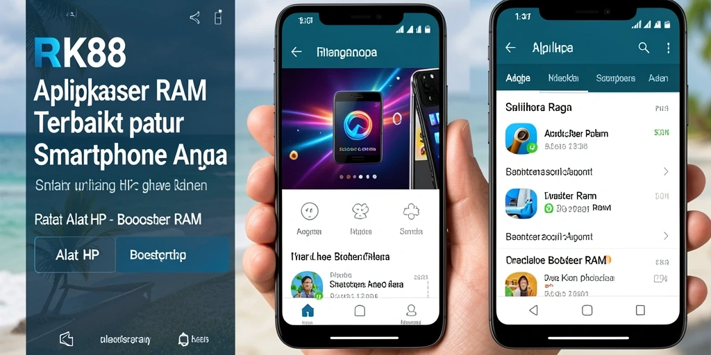 Tampilan antarmuka sederhana RK88 untuk pengoptimalan RAM.