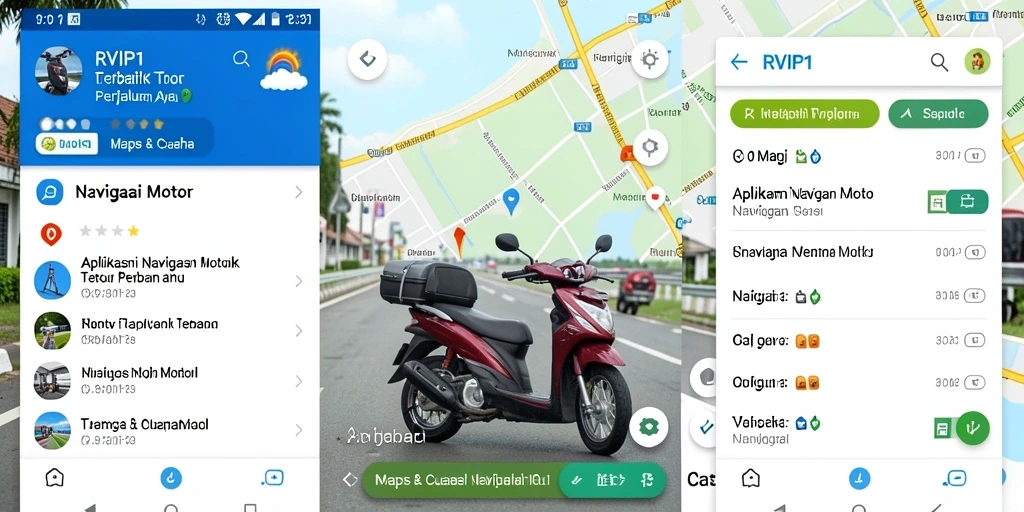 Antarmuka aplikasi RVIP1 untuk Navigasi Motor yang intuitif.