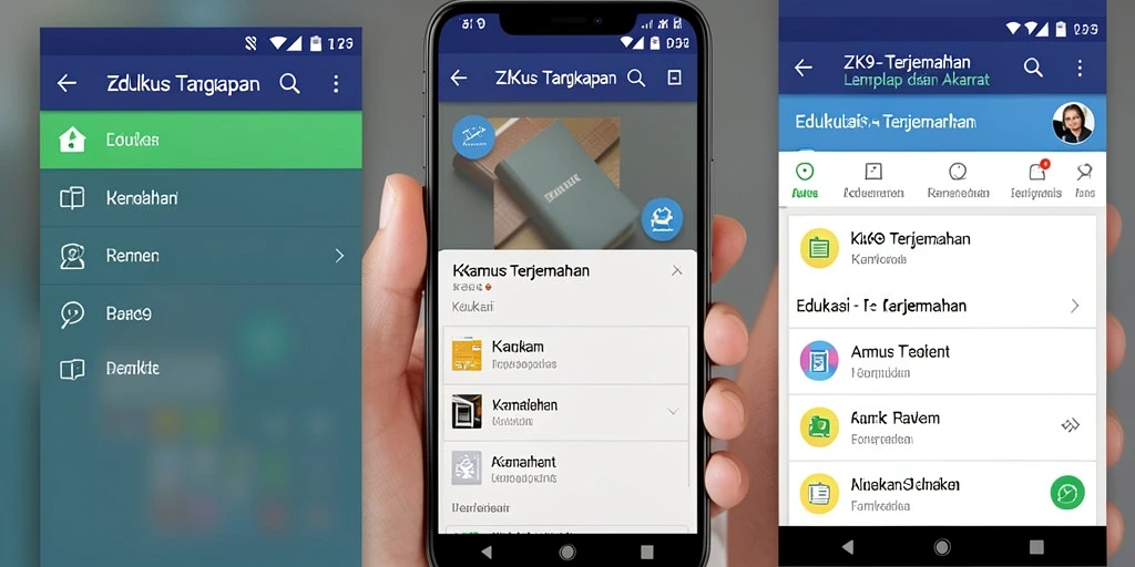Antarmuka ZK9 yang sederhana dan fungsional untuk Kamus Terjemahan.