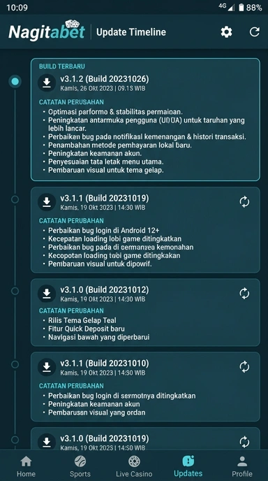 Riwayat Versi Aplikasi nagitabet untuk Android